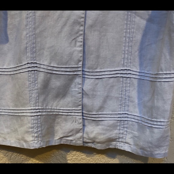 The Eagle’s Eye linen button blouse pintucked sz L - Picture 4 of 6